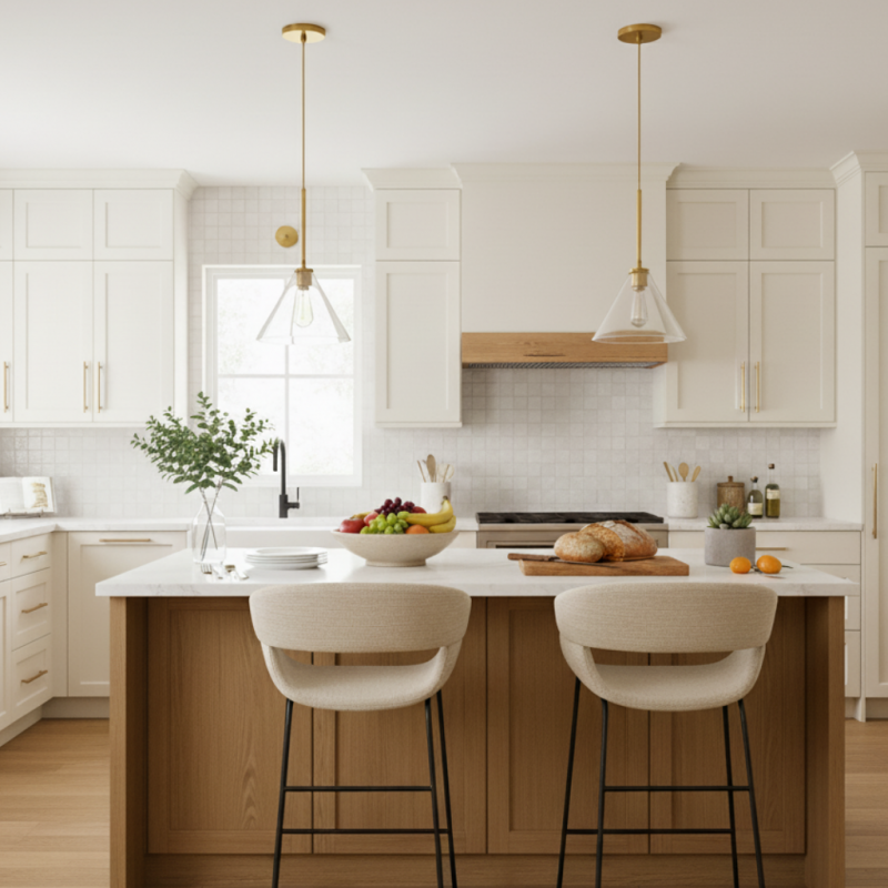 Nori Minimalist Brass Glass Cone Pendant Light