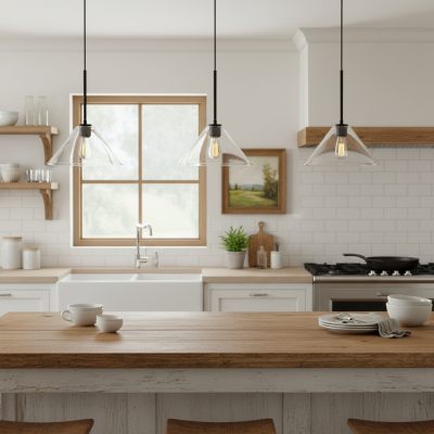 Nori Minimalist Brass Glass Cone Pendant Light