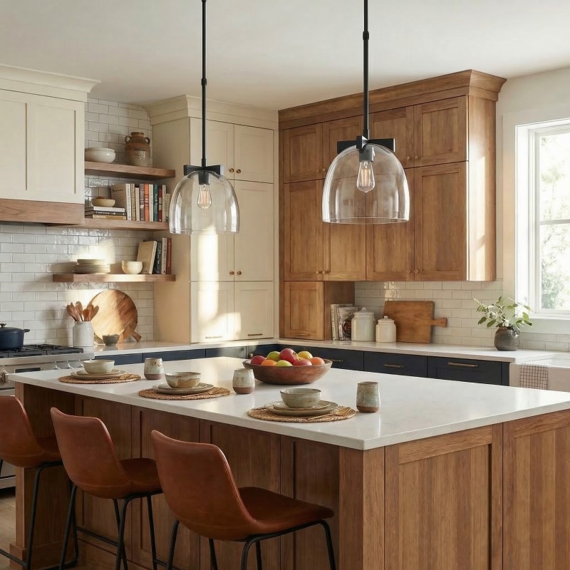 Titus Minimalist Transparent Glass Pendant Light