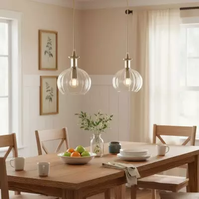 Billie Modern Ribbed Glass Carafe Pendant Light