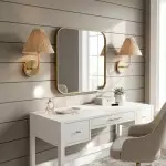 Calmyn Natural Woven Rattan Cone Wall Sconce