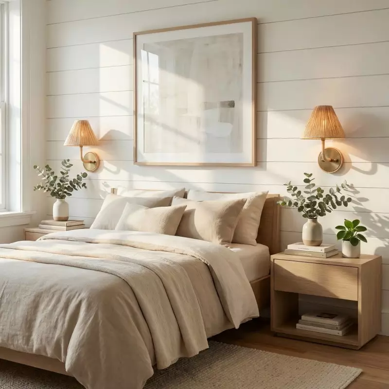 Calmyn Natural Woven Rattan Cone Wall Sconce