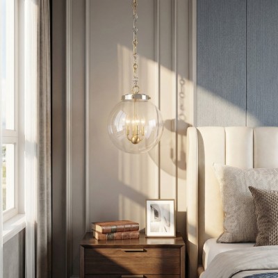 Oona Farmhouse Gold Glass Globe Pendant Light