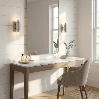 Zeylen Frances Water Ripple Glass Double Tube Sconce