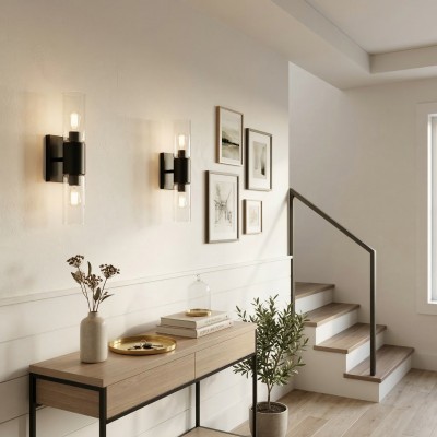 Zeylen Frances Water Ripple Glass Double Tube Sconce