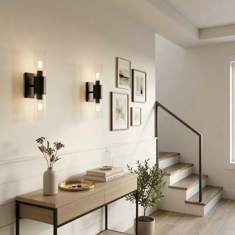 Zeylen Frances Water Ripple Glass Double Tube Sconce