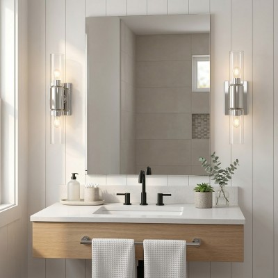 Zeylen Frances Water Ripple Glass Double Tube Sconce