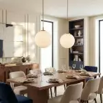 Tate Mid Century White Globe Glass Pendant Light