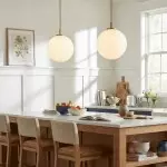 Tate Mid Century White Globe Glass Pendant Light