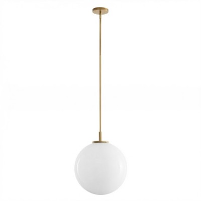 Tate Mid Century White Globe Glass Pendant Light