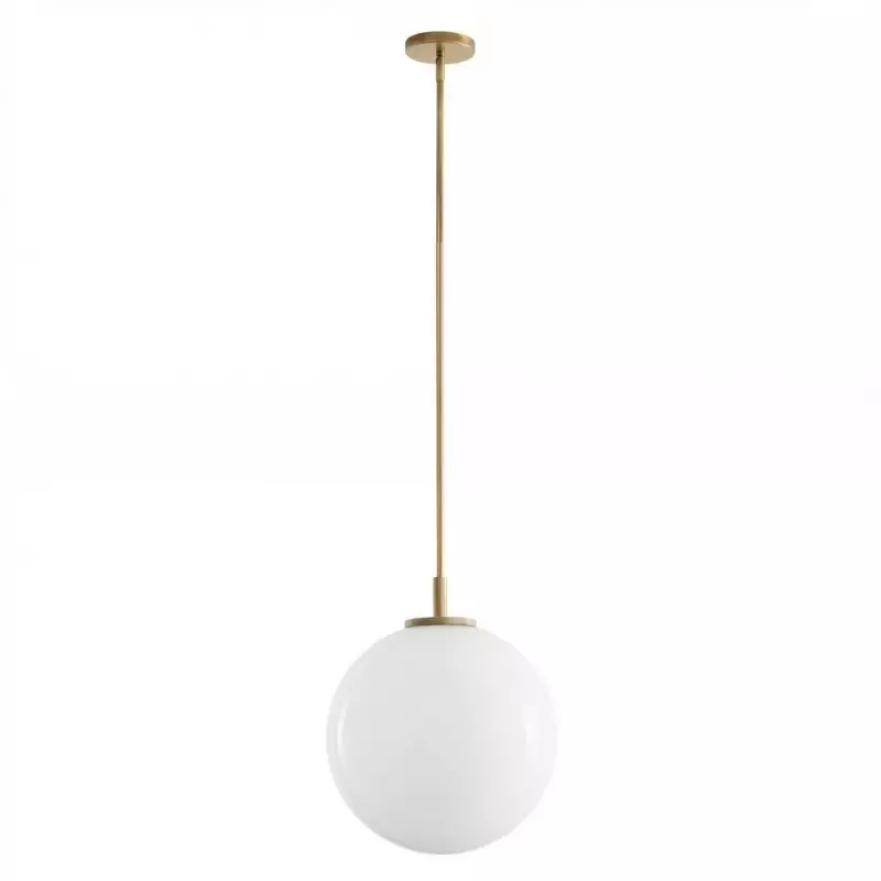 Tate Mid Century White Globe Glass Pendant Light
