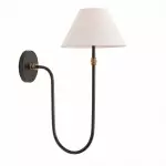 Wren Retro White Fabric Swan Neck Sconce