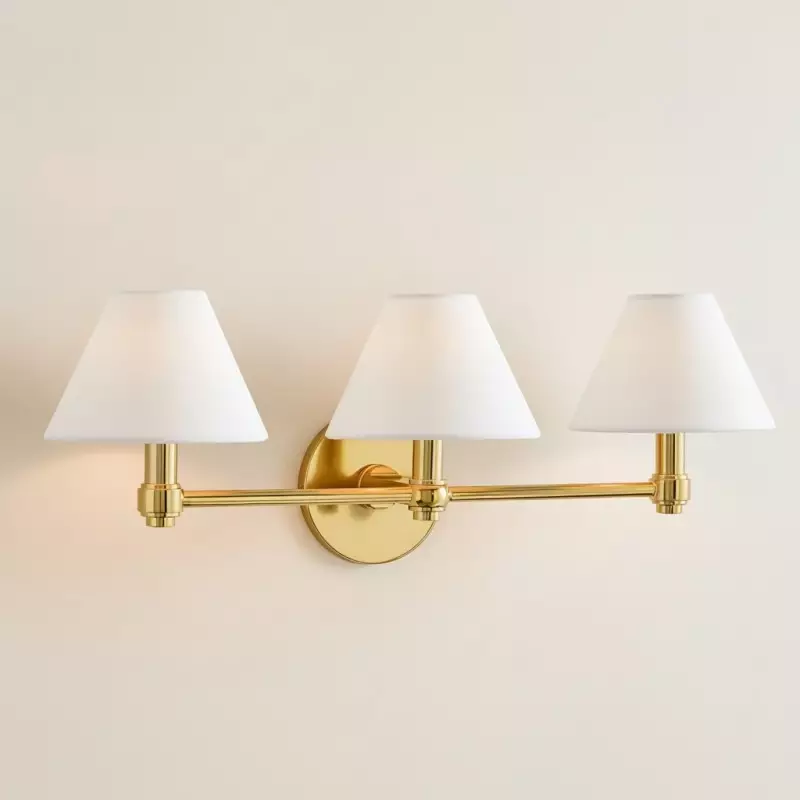 Lennox Luxurious Triple Metal Aged Brass Sconce