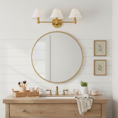 Lennox Luxurious Triple Metal Aged Brass Sconce