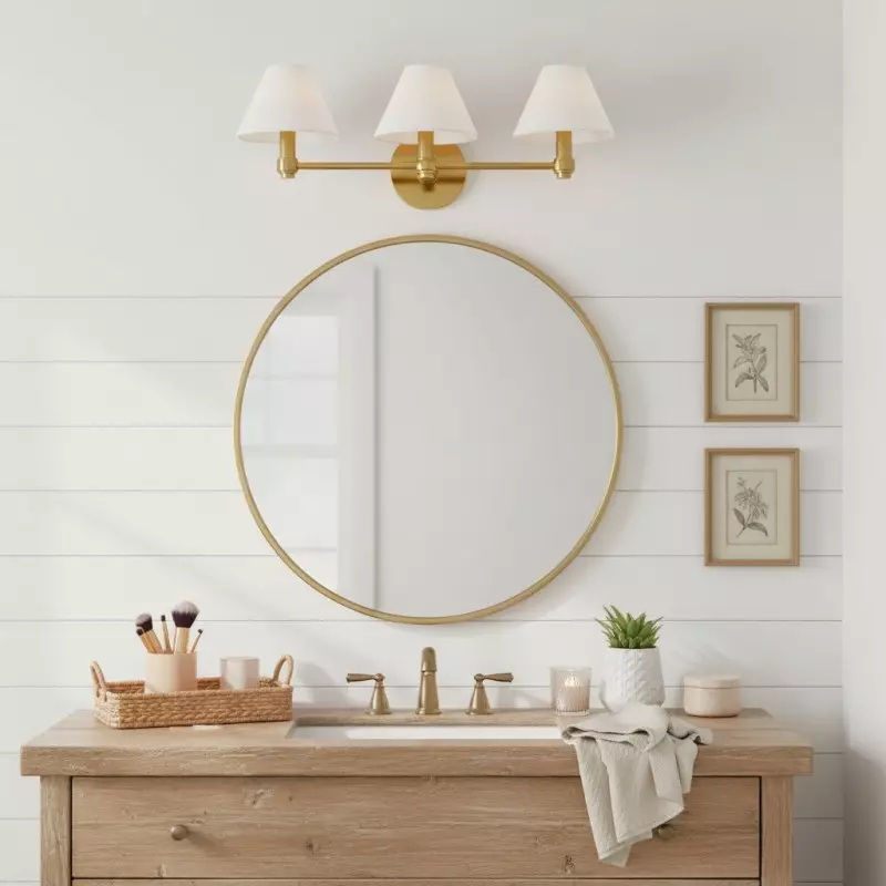 Lennox Luxurious Triple Metal Aged Brass Sconce