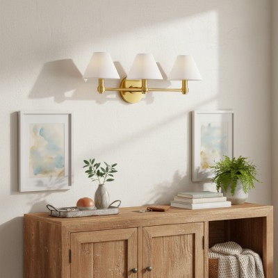 Lennox Luxurious Triple Metal Aged Brass Sconce