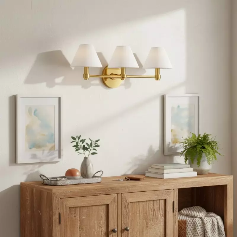 Lennox Luxurious Triple Metal Aged Brass Sconce