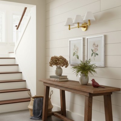 Lennox Luxurious Triple Metal Aged Brass Sconce