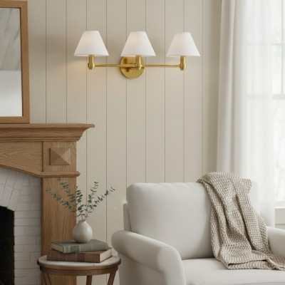 Lennox Luxurious Triple Metal Aged Brass Sconce