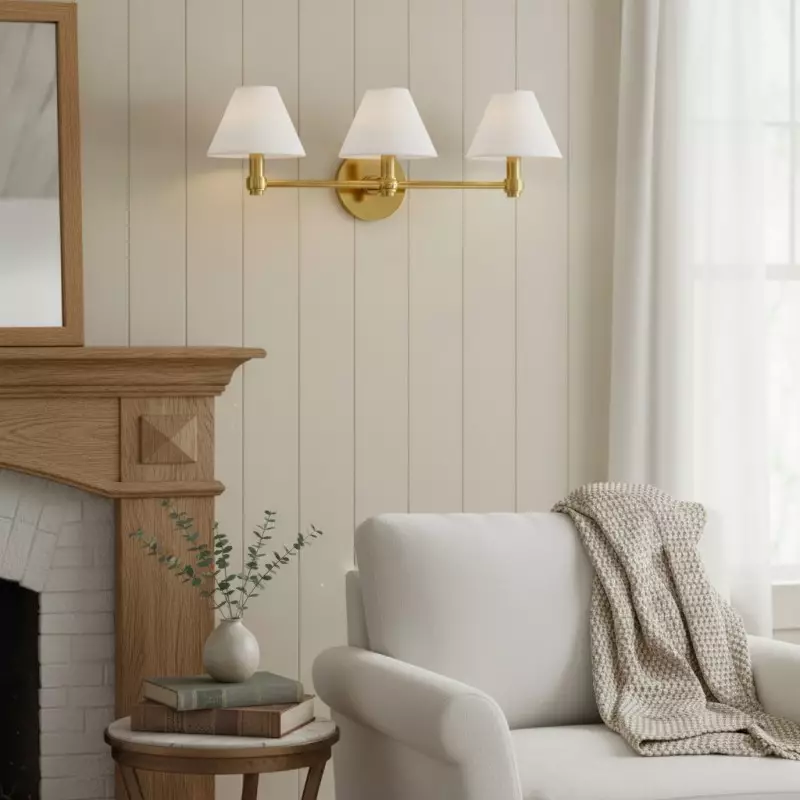 Lennox Luxurious Triple Metal Aged Brass Sconce