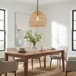 Laura Bohemian Style Bleached Rattan Pendant Light