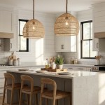Laura Bohemian Style Bleached Rattan Pendant Light