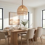 Laura Bohemian Style Bleached Rattan Pendant Light