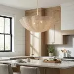 Daxter Bohemian Woven Rattan Scalloped Pendant Light