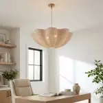 Daxter Bohemian Woven Rattan Scalloped Pendant Light
