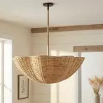 Daxter Bohemian Woven Rattan Scalloped Pendant Light