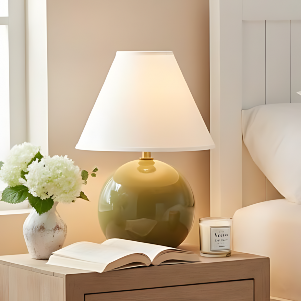 Vaelune Modern Glass Cone Table Lamp