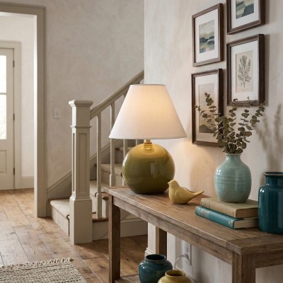 Vaelune Modern Glass Cone Table Lamp