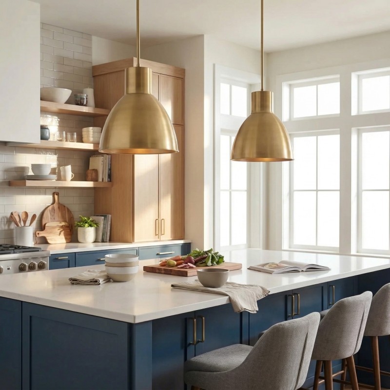 Kaelin Rustic Metal Dome Pendant Light