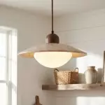 Barrett Wabi-Sabi Round Travertine Pendant Light