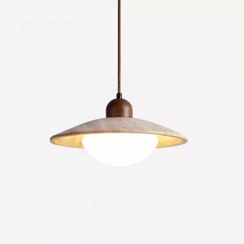 Barrett Wabi-Sabi Round Travertine Pendant Light