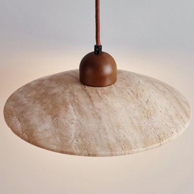 Barrett Wabi-Sabi Round Travertine Pendant Light
