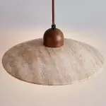 Barrett Wabi-Sabi Round Travertine Pendant Light