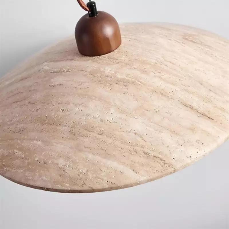 Barrett Wabi-Sabi Round Travertine Pendant Light