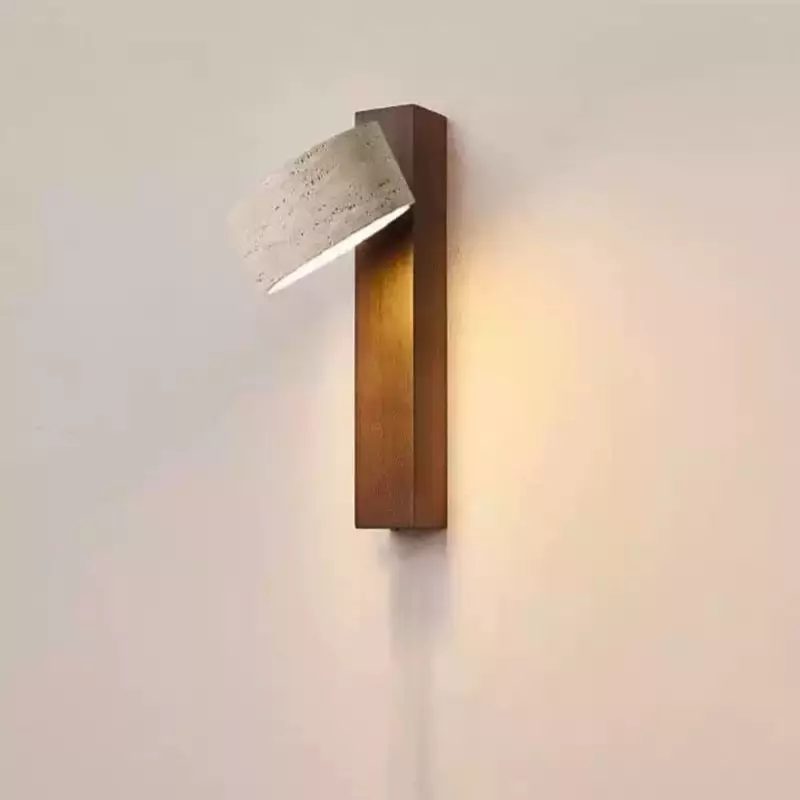 Bennett Wabi-Sabi Round Travertine Wall Light