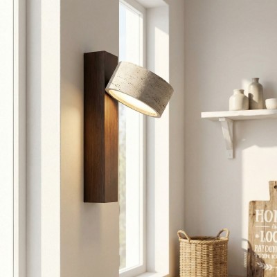 Bennett Wabi-Sabi Round Travertine Wall Light