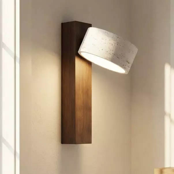 Bennett Wabi-Sabi Round Travertine Wall Light