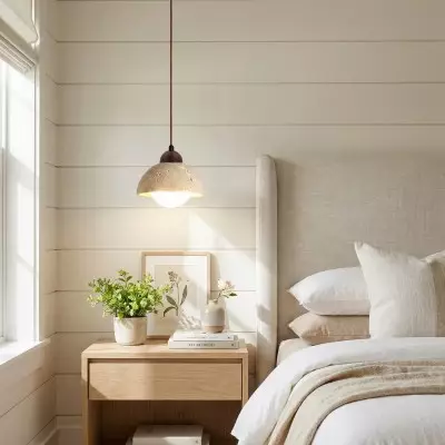 Bowen Wabi-Sabi Mini Travertine Pendant Light