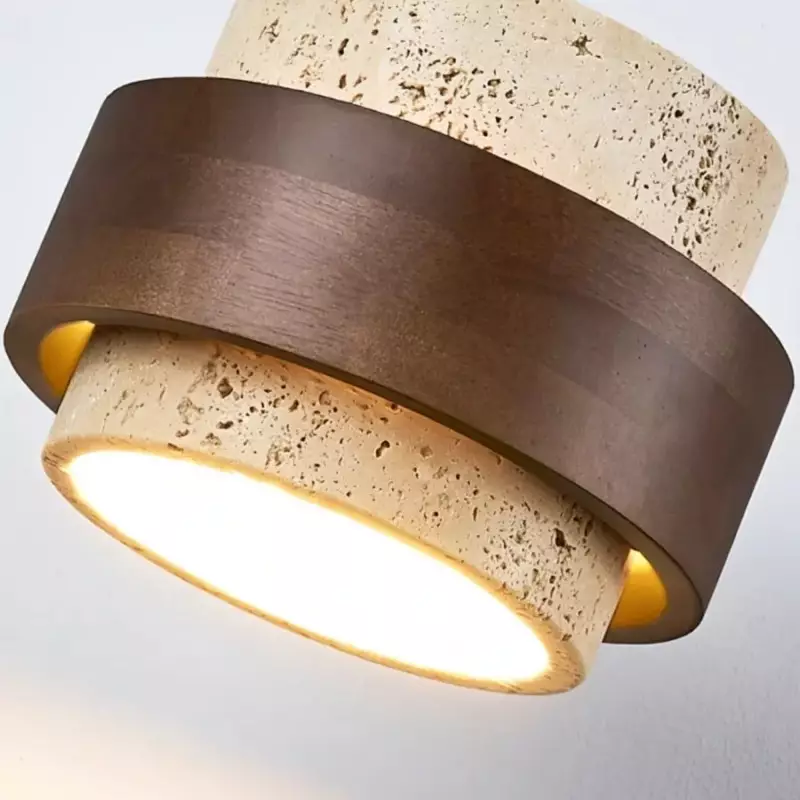 Caspar Minimalist Travertine Retro Ceiling Light