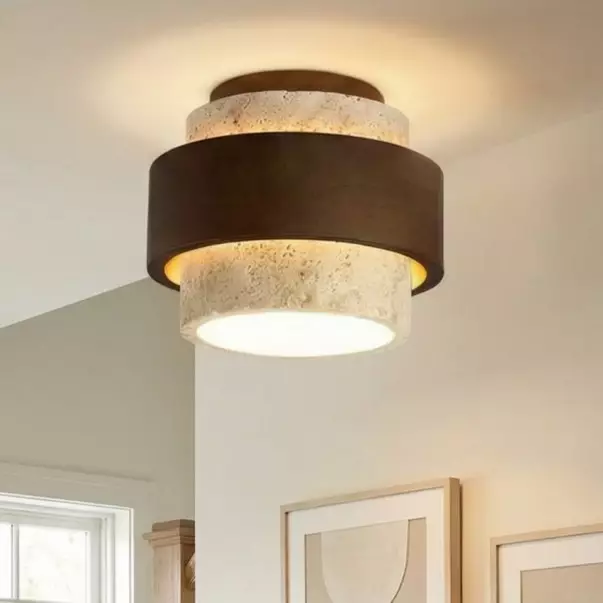Caspar Minimalist Travertine Retro Ceiling Light