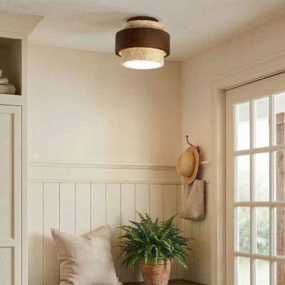 Caspar Minimalist Travertine Retro Ceiling Light