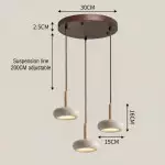Carver Retro LED Travertine 3 Light Pendant Light