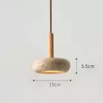 Carver Retro LED Travertine 3 Light Pendant Light