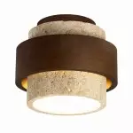 Caspar Minimalist Travertine Retro Ceiling Light