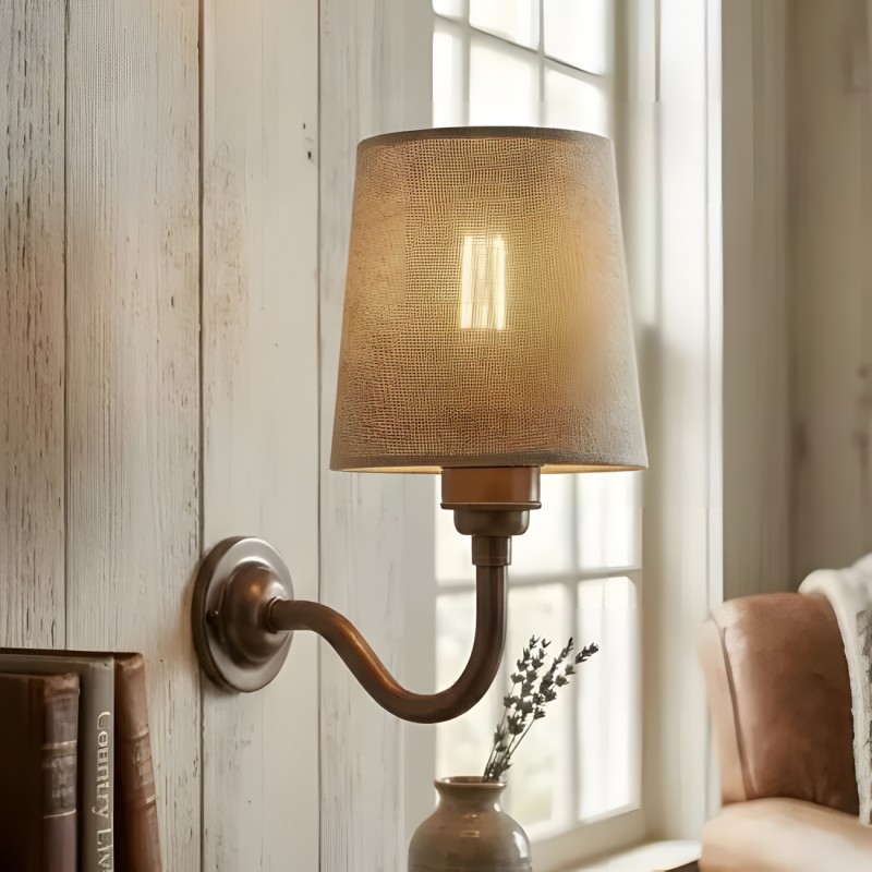 Nyxel Vintage Fabric Small Wall Sconce