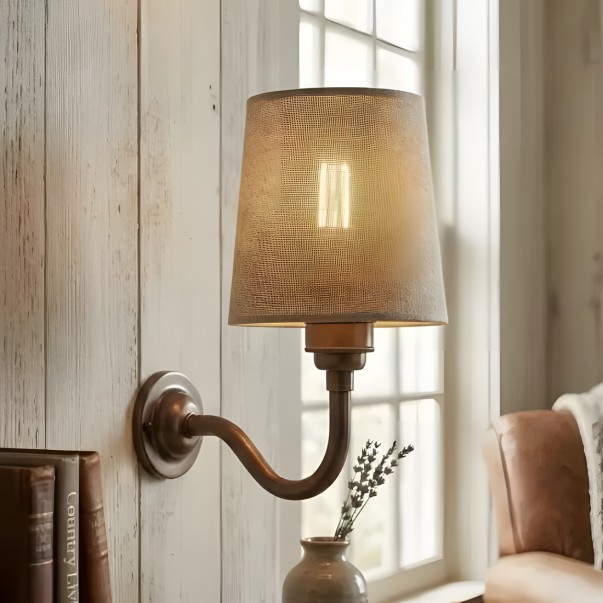 Nyxel Vintage Fabric Small Wall Sconce